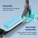 JUICEASE - Electric Scooter 8.5" Solid Tire 350W 7.8/10.5AH Battery Foldable 15-35KM Max Range