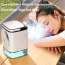 Air Conditioner Portable, Fan Desktop Dual Spray Ultrasonic Atomization 3-Speed Mute Air Cooler Night Light Electric Fan for Home