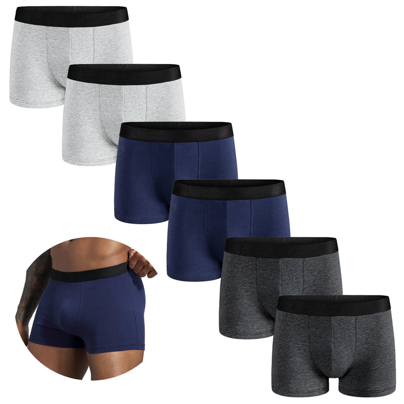 Black Boxer Shorts Men Underwear Soft Breathable Male Underpants for Men Homme Boxershorts Slips 2024 Panties. - 6pcs pack