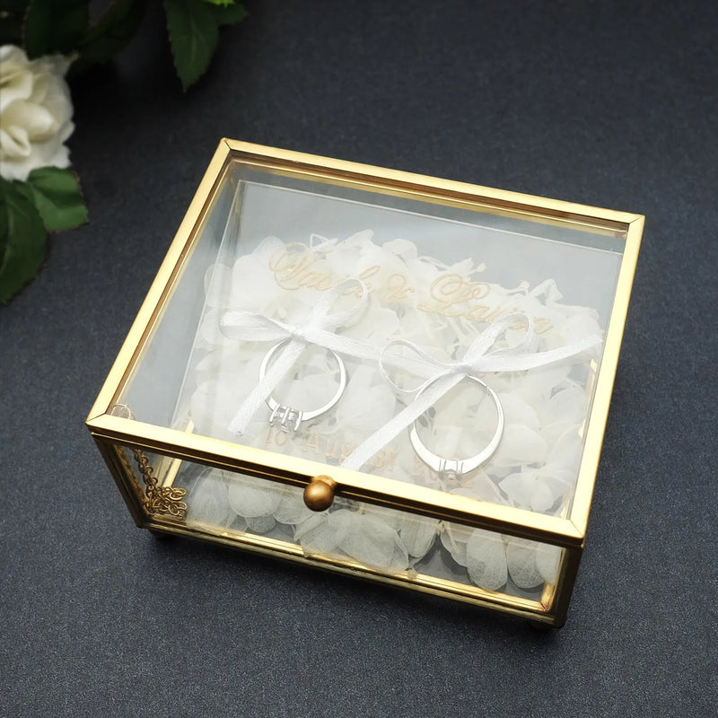 Personalized Crystal Ring Box, Custom Wedding Ring Holder,