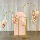 Set of 3 gold metal wedding arch backdrop stands