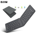 BOW Bluetooth Foldable Mobile Phone Keyboard Rechargable Portable Wireless Folding Keyboard for iPhone Huawei Phone - BUY ABROAD NOW