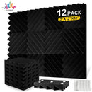 Studio Acoustic 12 Pcs, Self-adhesive Acoustic Insulation Wall Panels Foam Padding, Musical Recording Studio Home Decoration