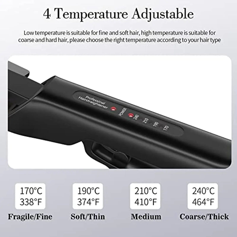 Professional electric corrugated ceramic curling iron with wide plates