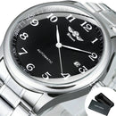 Winner Classic Business Watch for Men Retro Calendar Blue Hands Automatic Mechanical Watches Top Brand Luxury Steel Leather Belt