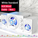 Powerful Bluetooth Speakers Colorful LED Home TV Theater Sound Wireless Subwoofer 3D Stereo Surround Wooden Material USB Wired