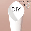 Personalized wedding confetti cones with names and date,