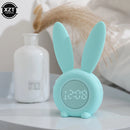 Mini Cartoon LED Digital Alarm Clock Electronic LED Display Sound Control  Cute Rabbit Night Lamp Desk Rechargeable Clock