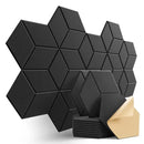 HexagonalSelf-adhesive Acoustic Panels Sound Proof Foam Panels Y-Lined Design to Absorb Noise Eliminate Echoes Black. - 12/6/1piece