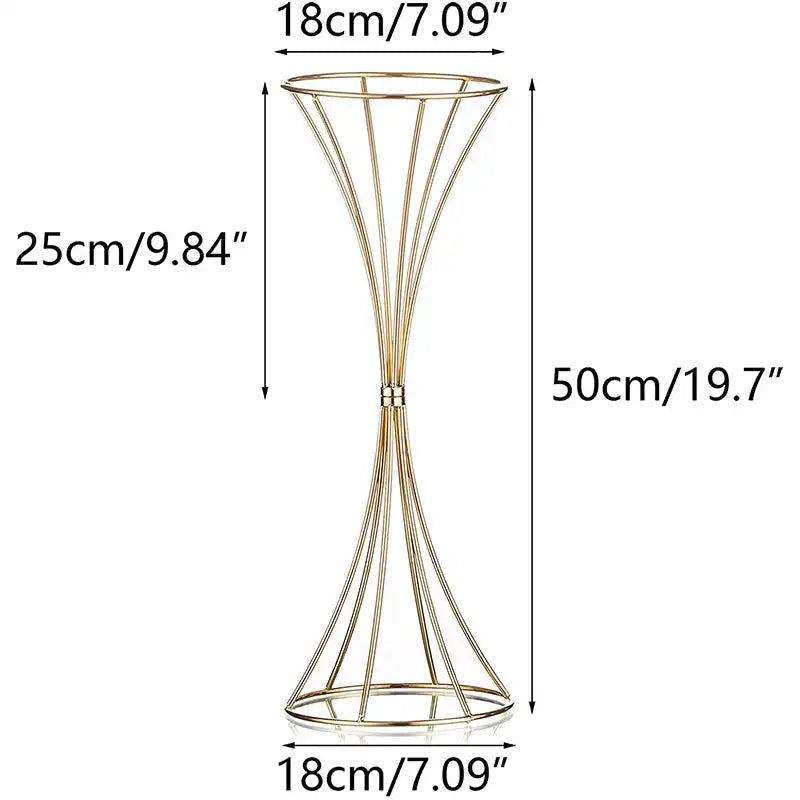 Golden iron vases for flowers, flower arrangement stands,