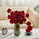 Artificial Roses Flowers Velvet Rose Bouquet for Home Wedding Decoration.