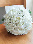 Bridal bouquets, white bridal bouquet, silk flowers, artificial roses,