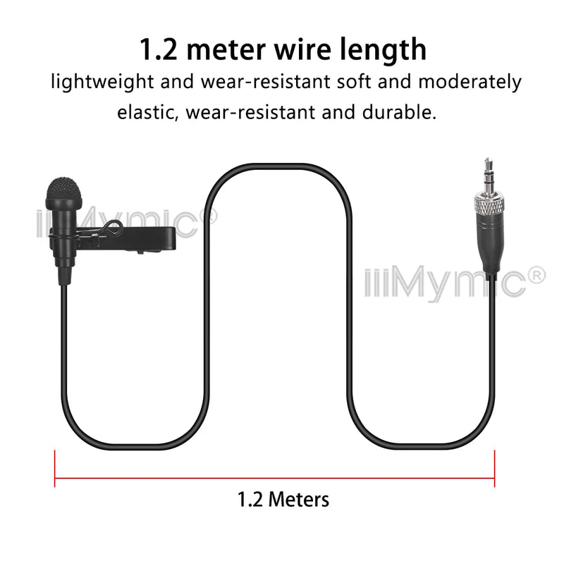 iiiMymic Omnidirectional Lapel Lavalier Microphone For Sennheiser Wireless BodyPack 3.5mm Lockable Mic ME2 Meeting Room Video