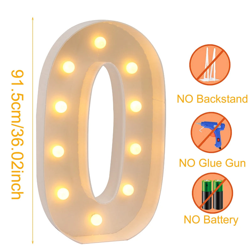 Giant LED Light Up Birthday Number Figure for 1st Birthday, Anniversary, Wedding,