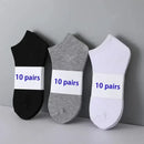 10 Pairs Women/Men Boat Socks Invisible Low Cut Silicone Non-slip Summer No-show Ankle Socks Solid Color Casual Breathable - BUY ABROAD NOW