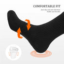 Mens Moisture Wicking Outdoor Hiking Work Cotton Socks Compression Cushion Crew Socks Leisure Men Black Socks 5 Pairs - BUY ABROAD NOW