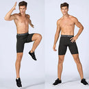 Men's Gym Shorts with Pockets, Workout Compression Tights
