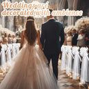 Church pew bows with long tulle tails for aisle and chair decoration