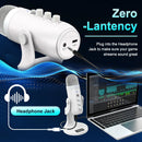 Professional White USB Condenser Microphone Studio Recording Mic for PC Computer Phone Gaming Streaming Podcast Youtube - Haomuren