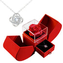 Gift for women, gift box with eternal rose and heart necklace, jewelry box