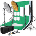 Photography Photo Studio Softbox Lighting Kit With Background Frame 3pcs Backdrops Tripod Stand Reflector Board 4Umbrella