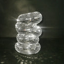 Small Sliver Disco Ball Vase Flower Planter Pot Table Decor Sculpture Table Centerpiece Home Decor Unique Housewarming Gift