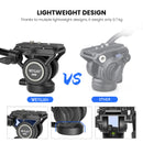 Professional Video Tripod Head Hydraulic Pan Tilt Fluid Head for Camera Tripod Monopod GM6 Multi-angle Shooting Load 8kg. - WEYLLAN