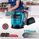 Electric Orbital Sander 125MM Cordless Grinding Sanding. Polishing Machine Woodworking Power Tool For Makita 18V Battery. - YOFIDRA