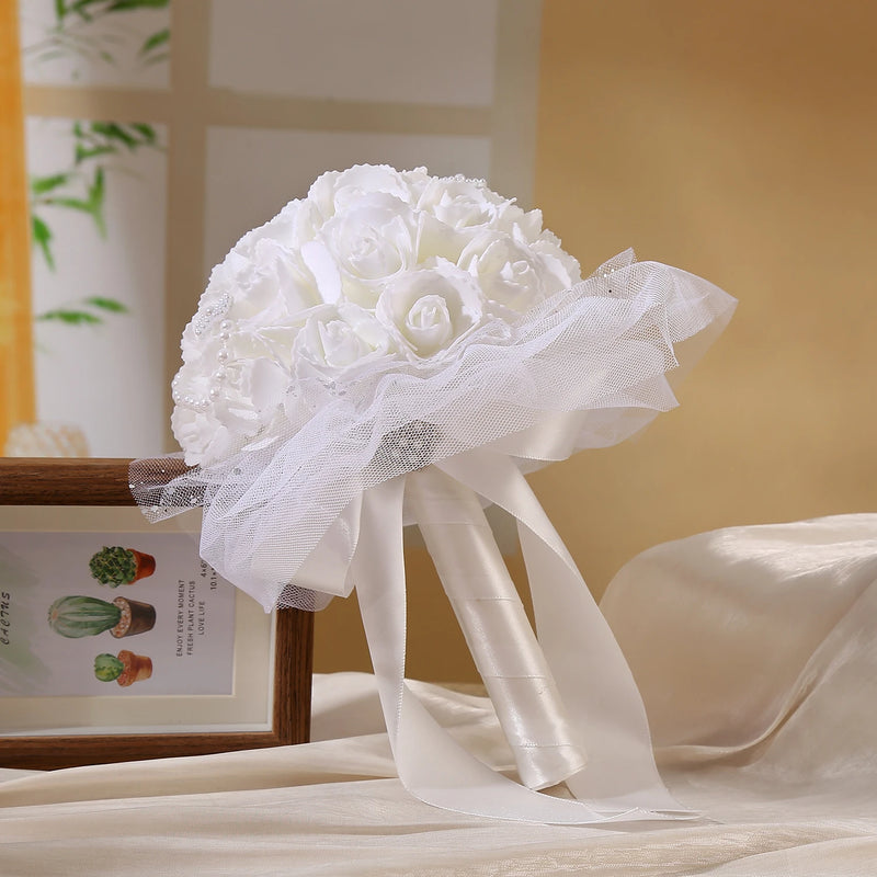Artificial buquês of hand, beautiful creative pearl design, suitable for the wedding bride and groom, weddin. 1pc
