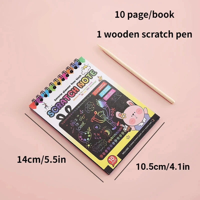 Rainbow Magic Scratch Off Paper Set for Kids Arts Scraping Painting Toy Children DIY Graffiti Book Montessori Educational Toys