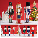 30CM Nutcracker Wooden Soldier Doll Puppet Creative Craft Holiday Christmas Gift Desktop Ornament New Year Home Decoration