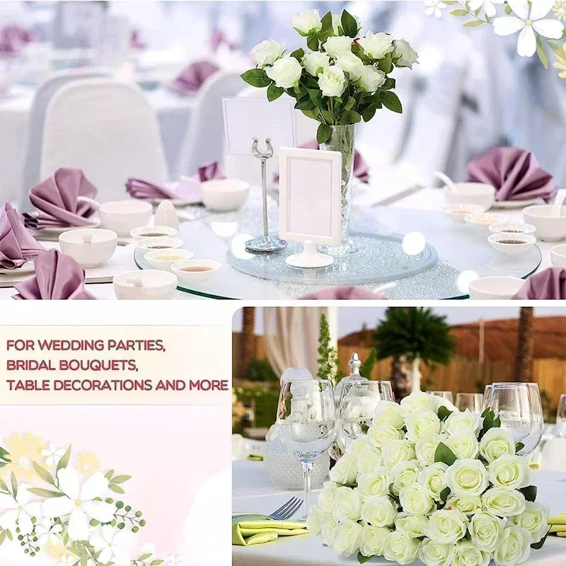 Bouquet of real-looking artificial silk roses for centerpieces