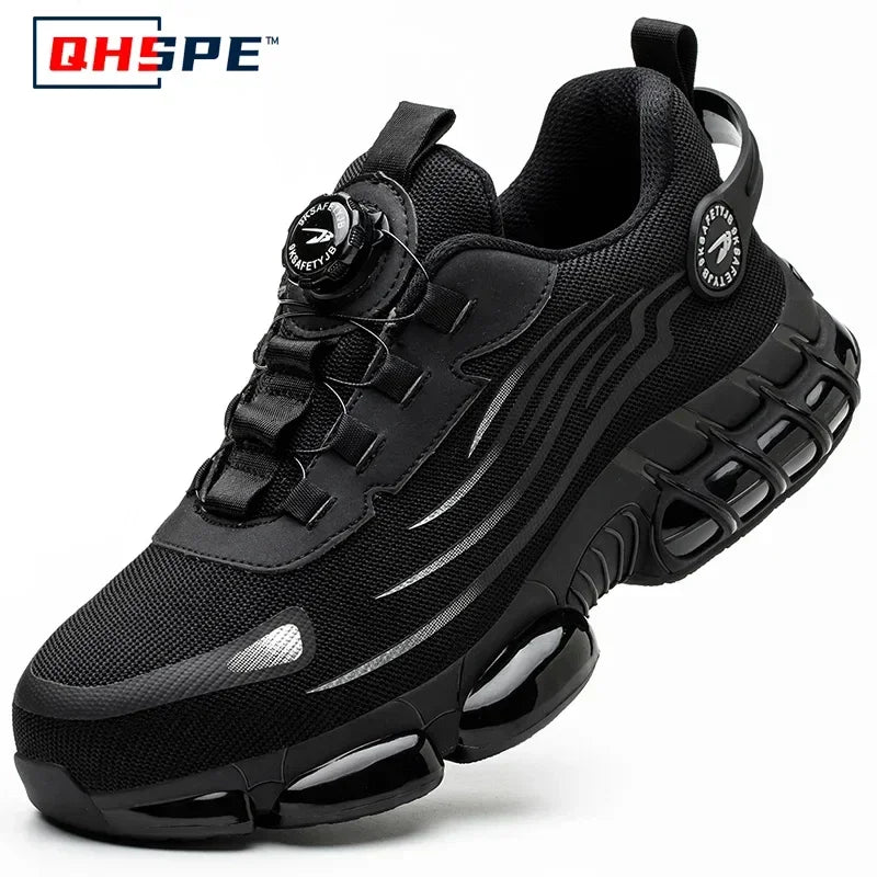 Rotating Button New Safety Shoes Men Anti-smash Anti-puncture Work Shoes
