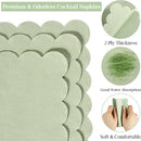 100 Pcs Cocktail Napkins, 2-Ply 5 x 5 Inches Disposable Scalloped Napkins, Thick Premium Dessert Napkins