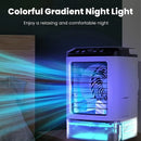 Air Conditioner Portable, Fan Desktop Dual Spray Ultrasonic Atomization 3-Speed Mute Air Cooler Night Light Electric Fan for Home