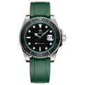 ADDIESDIVE Men's Watch Hot Sale AD2040 41mm Rotatable Bezel Waterproof 200M Diving Watch Colour Rubber Strap Luminous WristWatch