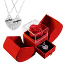 Gift for women, gift box with eternal rose and heart necklace, jewelry box