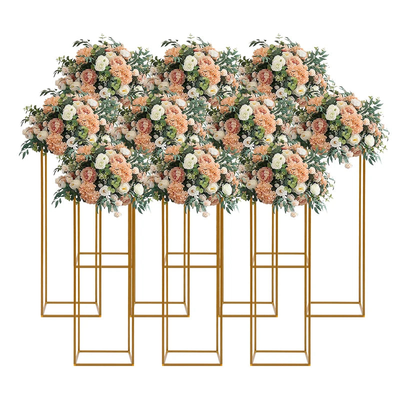 Gold metal pieces with rectangular frame for wedding backdrop, birthday party arch