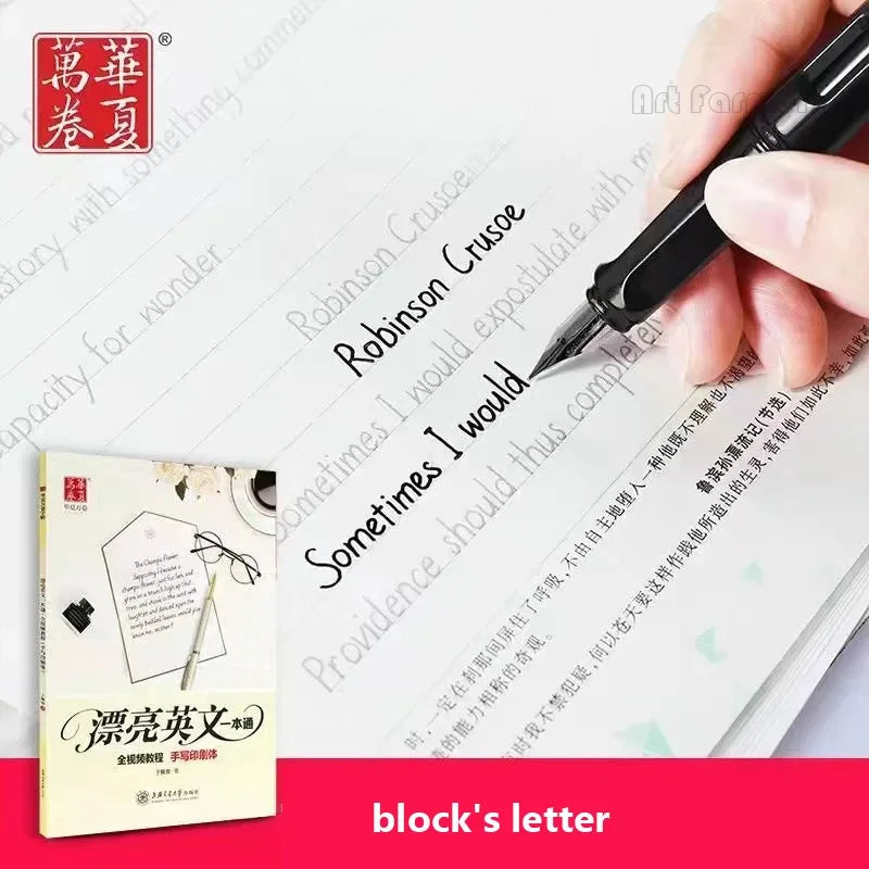 English Copybook for Calligraphy Books for Adult Word Handwriting Italian Italic Round Printitalian English Practice Book