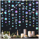 4/8/12/16M Iridescent Snowflake Garlands Paper Snowflakes Hanging Frozen Birthday Party Supplies Wedding Winter Wonderland Decor