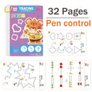 Tracing Workbook Montessori Books 32 Page Pen Control Training Early Childhood Exercise Book Reusable Calligraphy Copybook