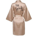 Wedding Party Team Bride Robe With Black Letters Kimono Satin Pajamas Bridesmaid Bathrobe SP003 - BUY ABROAD NOW