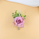 YO CHO Purple Bridesmaid Wrist Flowers Handmade Wedding Corsages and Boutonnieres Brooch Artificial Rose Bride Groom Boutonniere