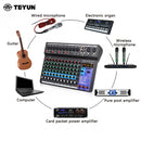 TEYUN A12 Channel Audio Mixer Professional Portable Mixer Sound Table Board Digital MP3 Computer Input 48v Power Number A6 A8