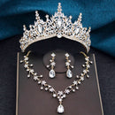 Baroque Tiaras and Crowns Princess 3-pack Wedding Crown Sets and Necklace Earrings for Party Birthday Costume Jewelry Bridal