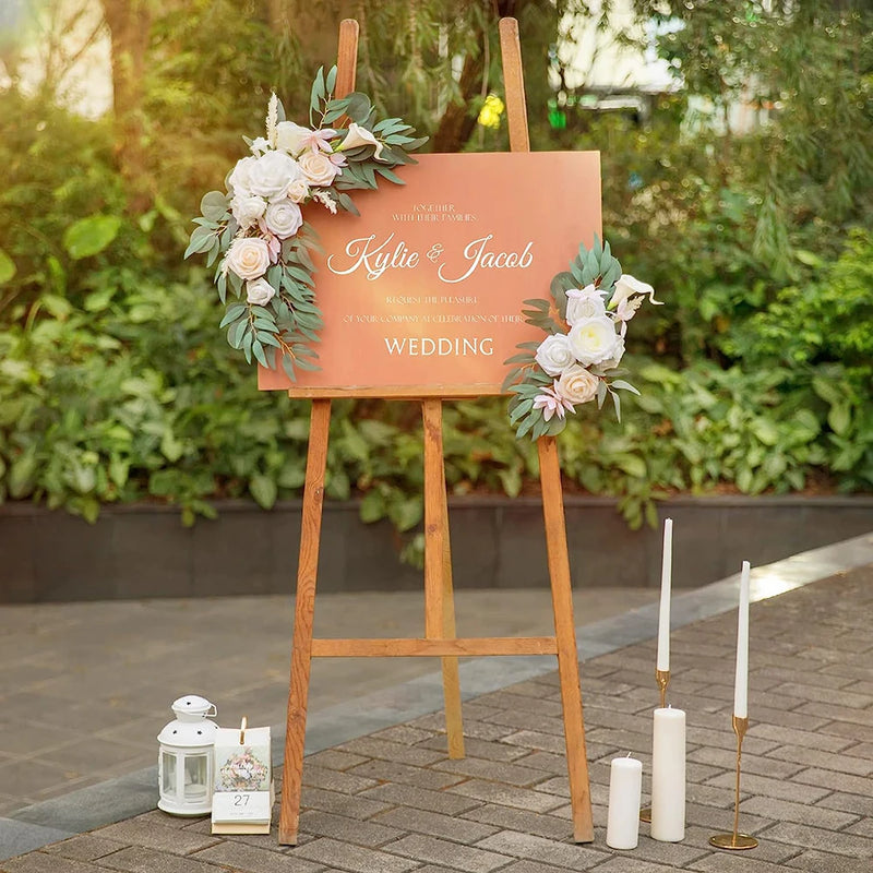 Yannew Artificial Flower Arch Kit for Wedding, Eucalyptus Garland.