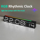 LED Clock Dual Alarm Colorful Table Clock RGB Lamp LED Strip Lights Pickup Light Sound Control Music Rhythm For Desktop Light