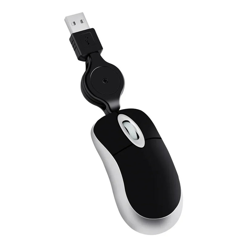 Portable Optical Mini Mouse Retractable USB Cable Ergonomic Office Mause Computer peripheral accessories For PC Laptop