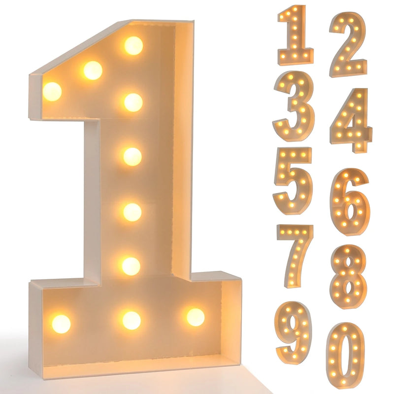 Giant LED Light Up Birthday Number Figure for 1st Birthday, Anniversary, Wedding,