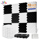 Studio Acoustic 12 Pcs, Self-adhesive Acoustic Insulation Wall Panels Foam Padding, Musical Recording Studio Home Decoration